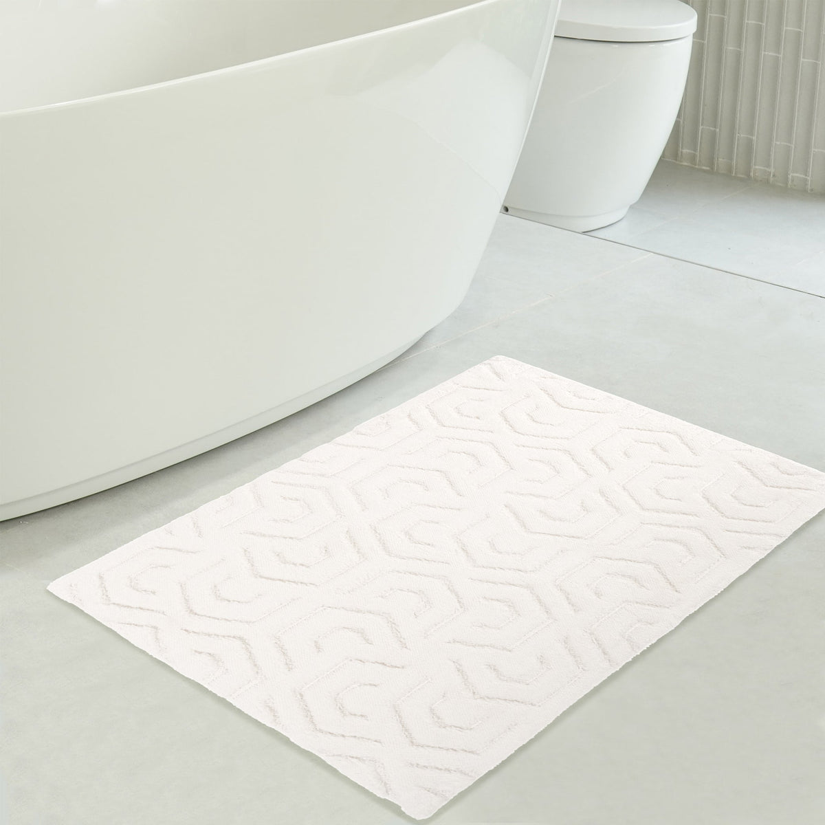 American Soft Linen Meja Bath Rug – 21x34" Decorative Premium Cotton Rug - Bath Mats for Bathroom