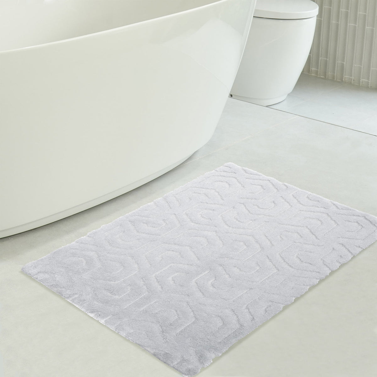 American Soft Linen Meja Bath Rug – 21x34" Decorative Premium Cotton Rug - Bath Mats for Bathroom