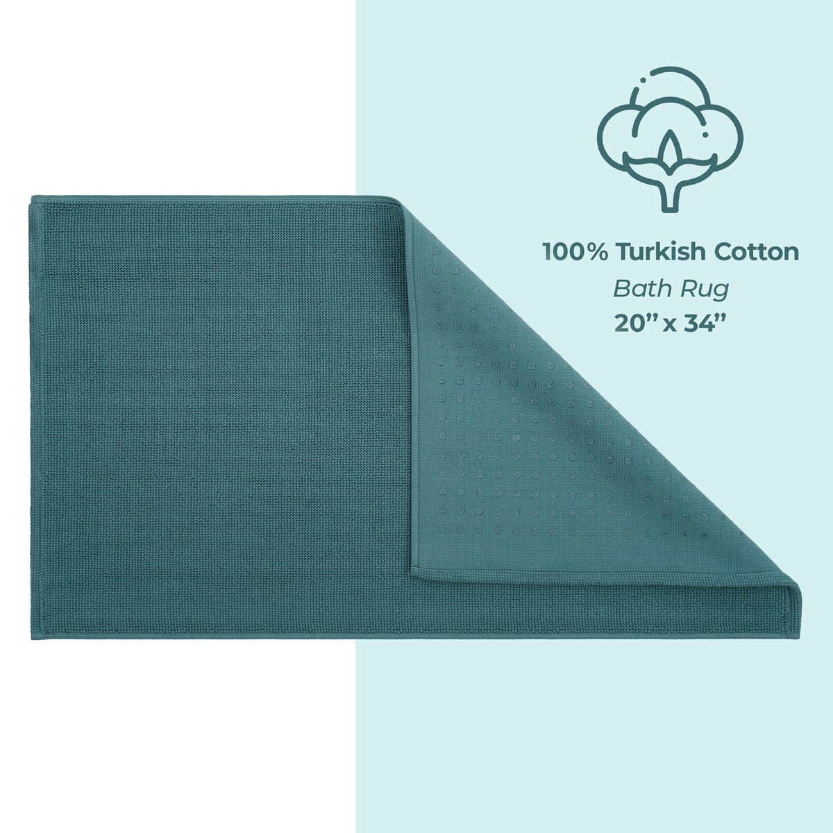 American Soft Linen 100% Cotton Bath Mat Rugs, 20x34 inches with Silicone Backing, Soft Absorbent Grip-Enhanced Bath Mats for Bathroom - 35 Set Case Pack