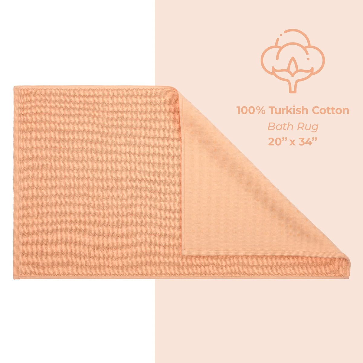 American Soft Linen 100% Cotton Bath Mat Rugs, 20x34 inches with Silicone Backing, Soft Absorbent Grip-Enhanced Bath Mats for Bathroom - 35 Set Case Pack