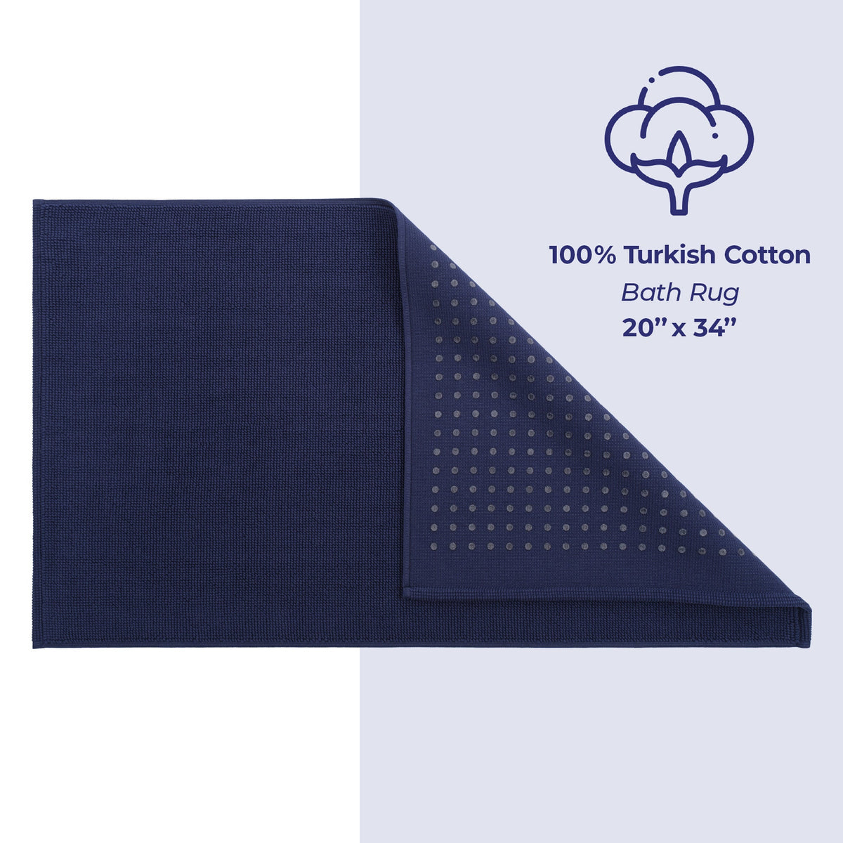 American Soft Linen 100% Cotton Bath Mat Rugs, 20x34 inches with Silicone Backing, Soft Absorbent Grip-Enhanced Bath Mats for Bathroom - 35 Set Case Pack