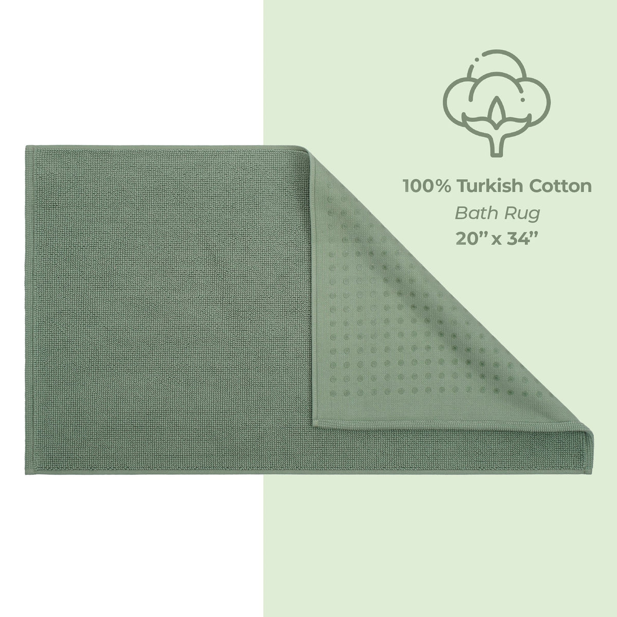 American Soft Linen 100% Cotton Bath Mat Rugs, 20x34 inches with Silicone Backing, Soft Absorbent Grip-Enhanced Bath Mats for Bathroom - 35 Set Case Pack