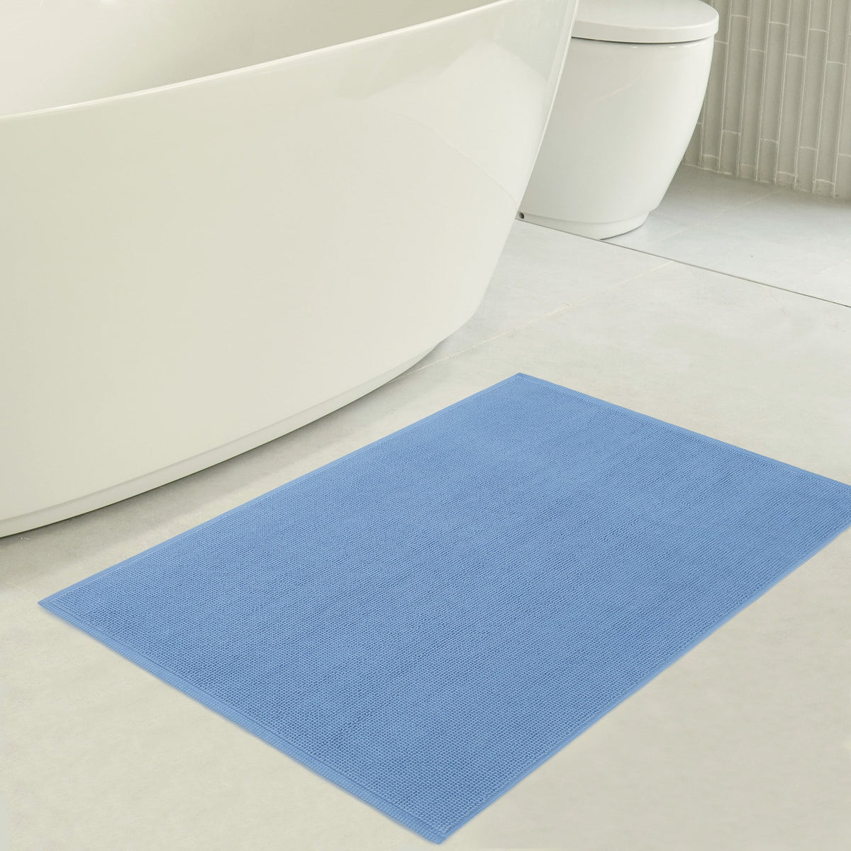 American Soft Linen 100% Cotton Bath Mat Rugs, 20x34 inches with Silicone Backing, Soft Absorbent Grip-Enhanced Bath Mats for Bathroom - 35 Set Case Pack