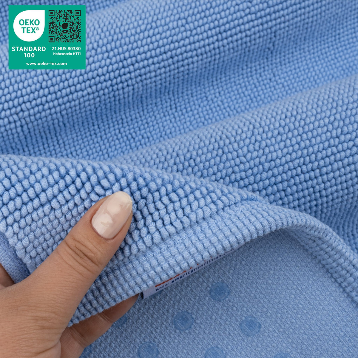American Soft Linen 100% Cotton Bath Mat Rugs, 20x34 inches with Silicone Backing, Soft Absorbent Grip-Enhanced Bath Mats for Bathroom - 35 Set Case Pack