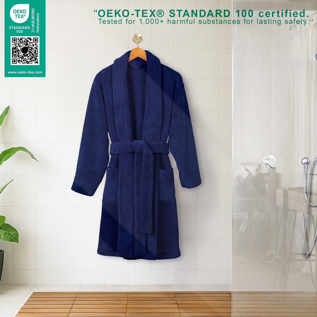 American Soft Linen Luxury Women’s Fleece Bathrobe – Ultra Soft, Warm & Lightweight Plush Robe