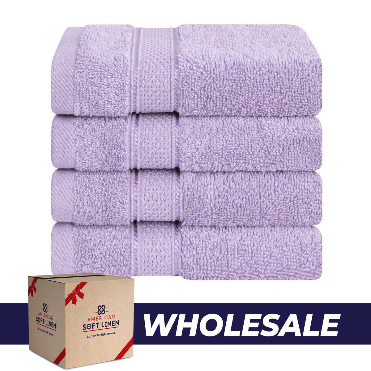American Soft Linen 100% Cotton, Luxury, Salem 4 Piece Washcloth Set - 60 Set Case Pack