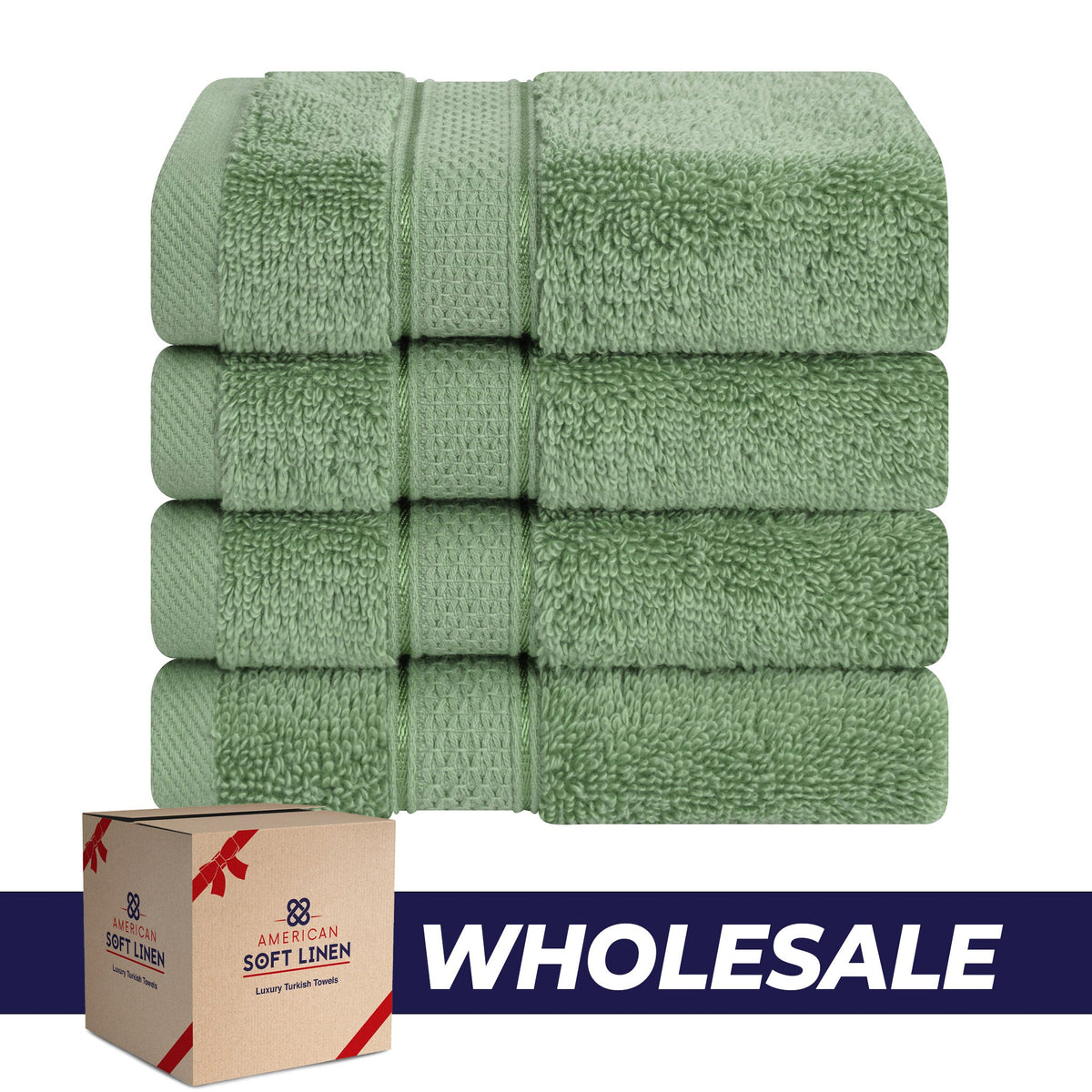 American Soft Linen 100% Cotton, Luxury, Salem 4 Piece Washcloth Set - 60 Set Case Pack