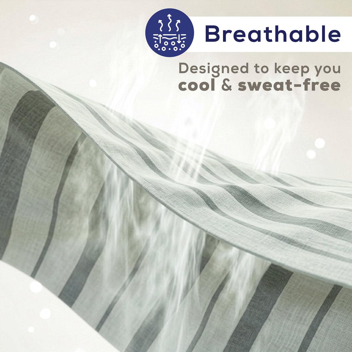 American Soft Linen 100% Washed Cotton Percale Duvet Cover Set – 200TC Yarn-Dyed Striped Bedding with 2 Pillow Shams