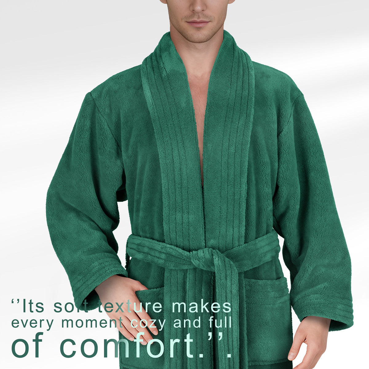 American Soft Linen Luxury Men’s Fleece Bathrobe – Ultra Soft, Warm & Lightweight Plush Robe Wholesale
