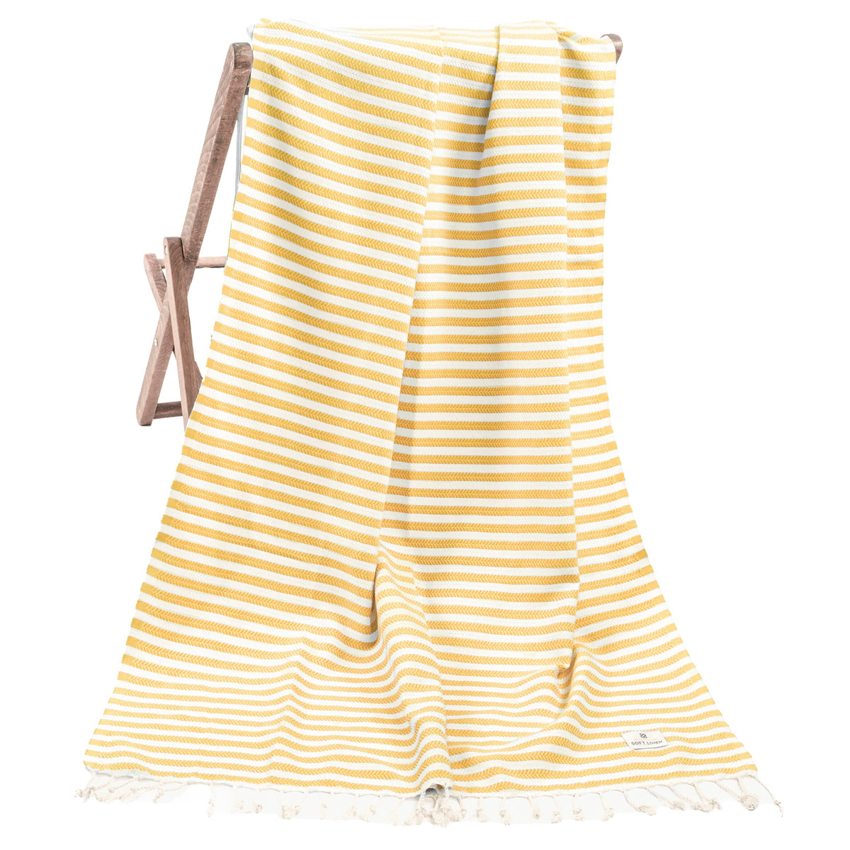 American Soft Linen Turkish Peshtemal Beach Towels, Cotton 4 Pack, 40" x 70" Size, Swim Towels for Beach and Pool Towels