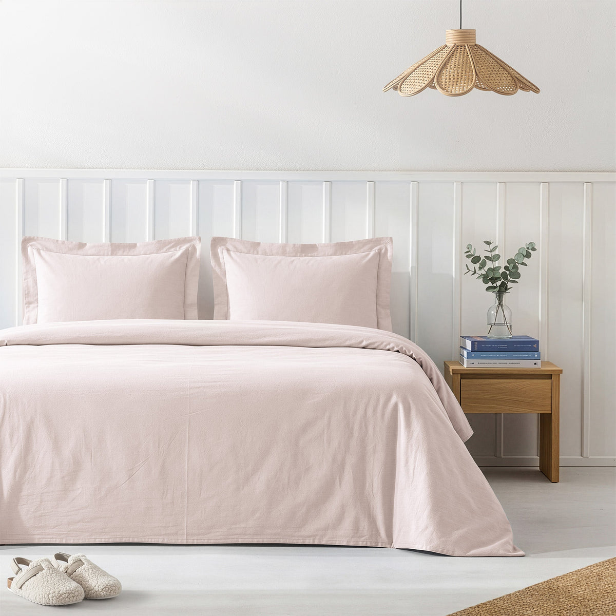 American Soft Linen 100% Washed Cotton Percale Duvet Cover Set – Soft Breathable Bedding Set with Pillow Shams