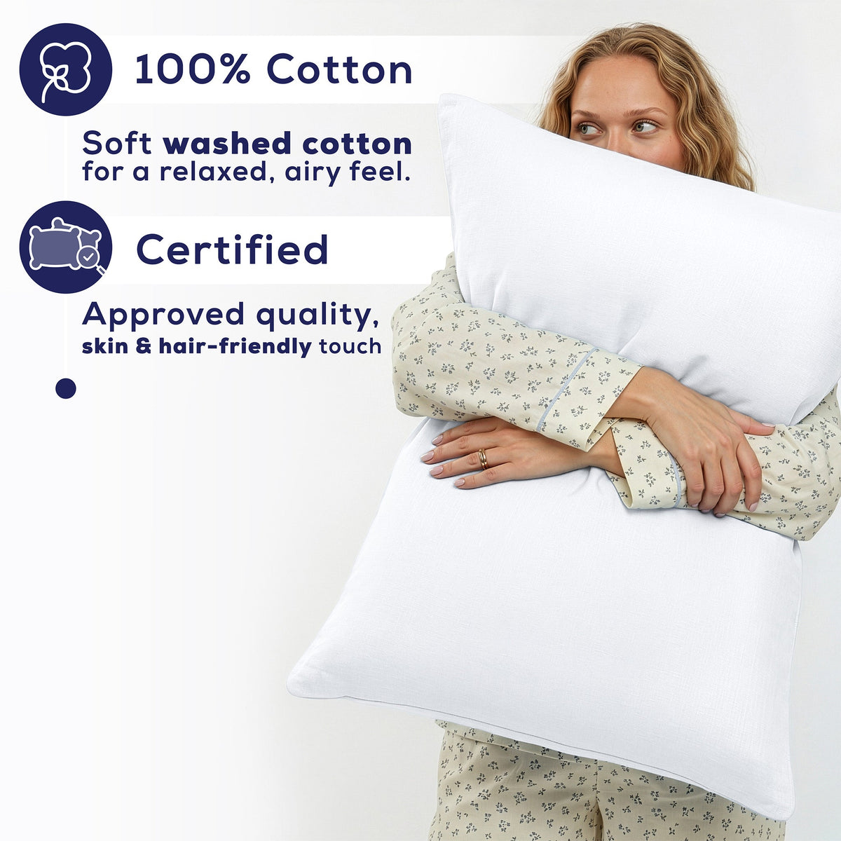 American Soft Linen 100% Washed Cotton Percale Pillowcase Set (2 Pack) – Soft Breathable Pillow Covers