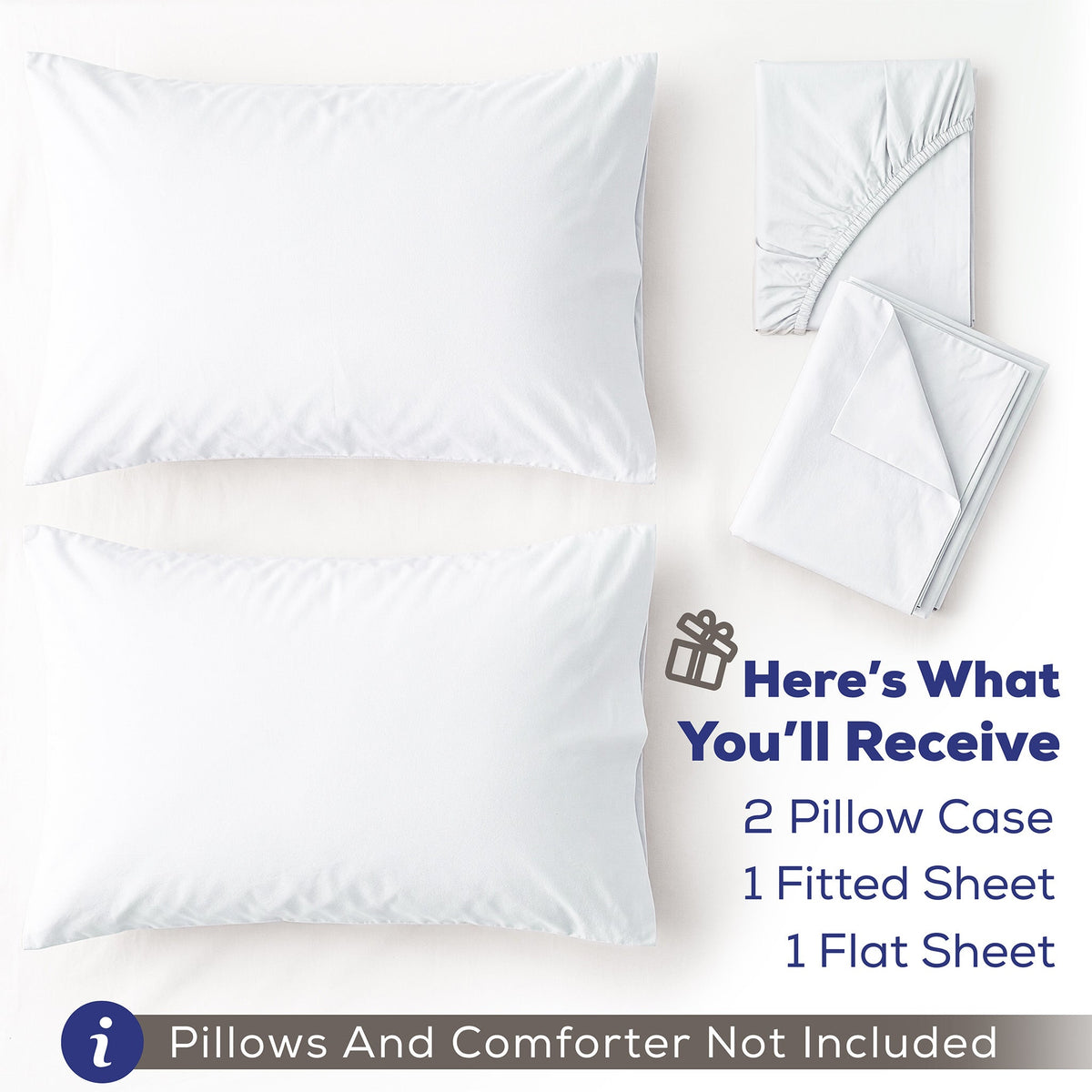 American Soft Linen 100% Washed Cotton Percale Sheet Set – Soft Breathable Bedding with Pillowcases