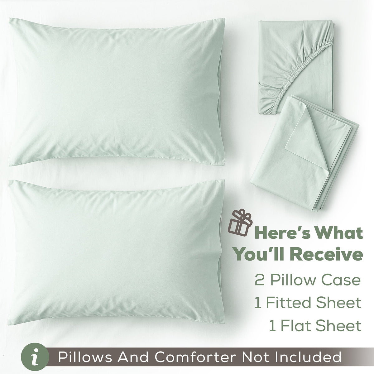American Soft Linen 100% Washed Cotton Percale Sheet Set – Soft Breathable Bedding with Pillowcases