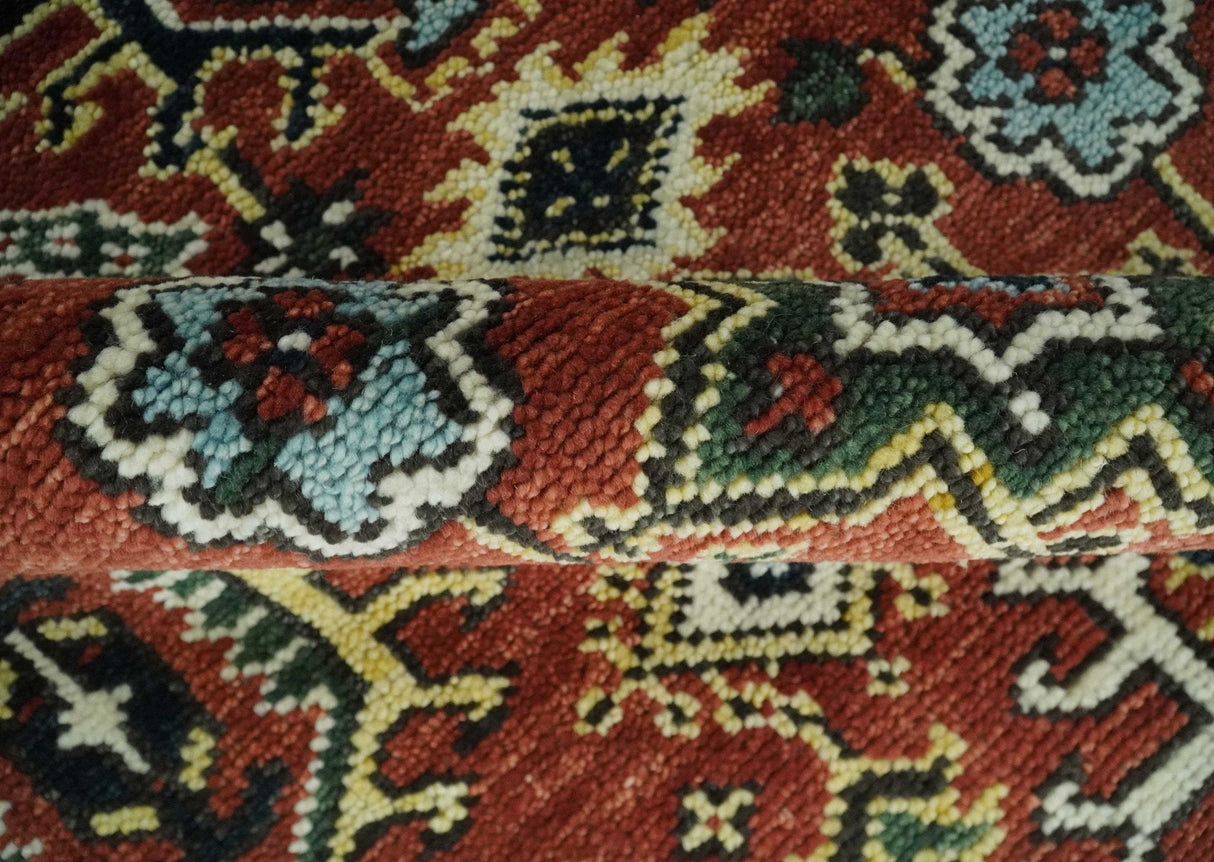 Antique Hand Knotted Rust and Black Traditional Persian Custom Made Wool Area Rug