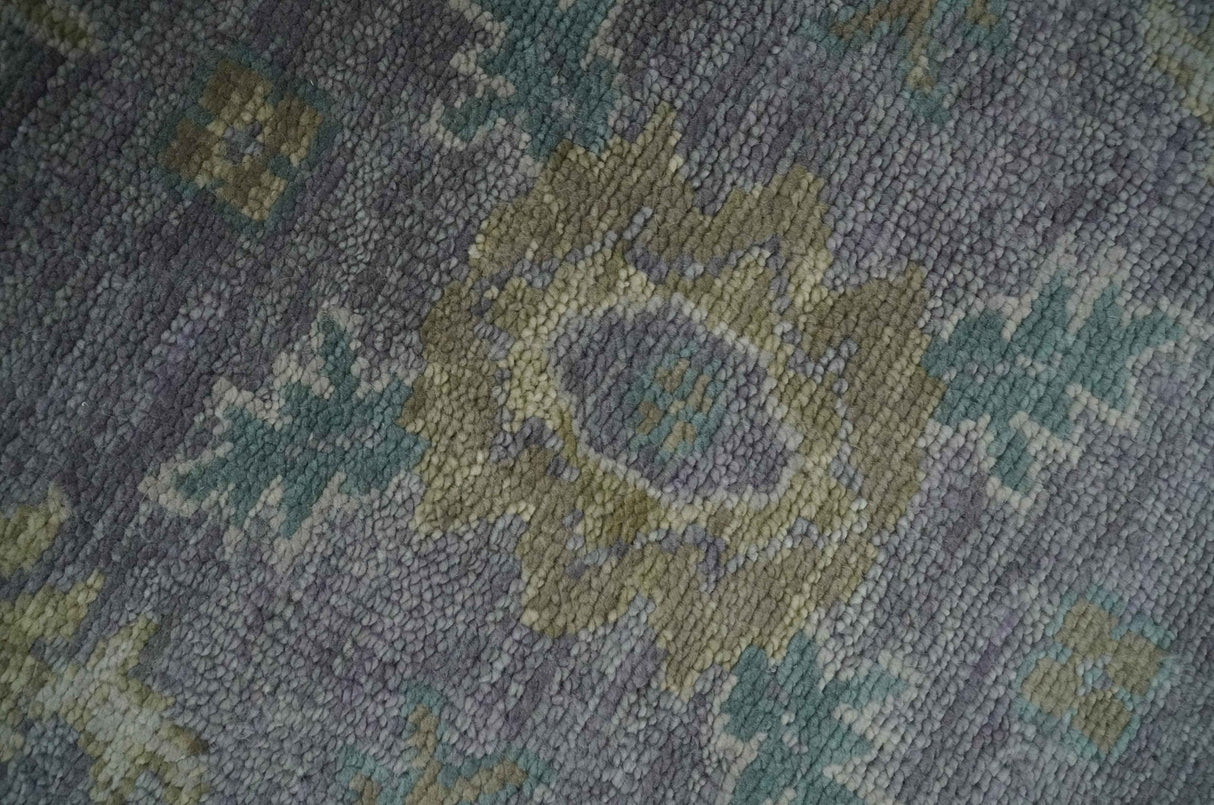 Antique look Charcoal and Olive Hand Knotted 9x12 Traditional Oushak Wool Area Rug