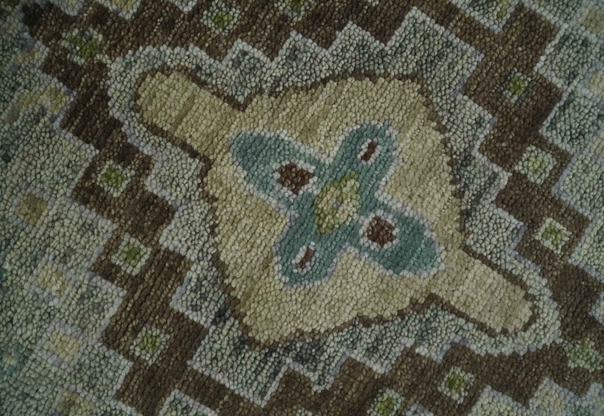 Antique Style Green and Silver 9x12 Hand knotted Traditional Oriental Oushak wool Area Rug