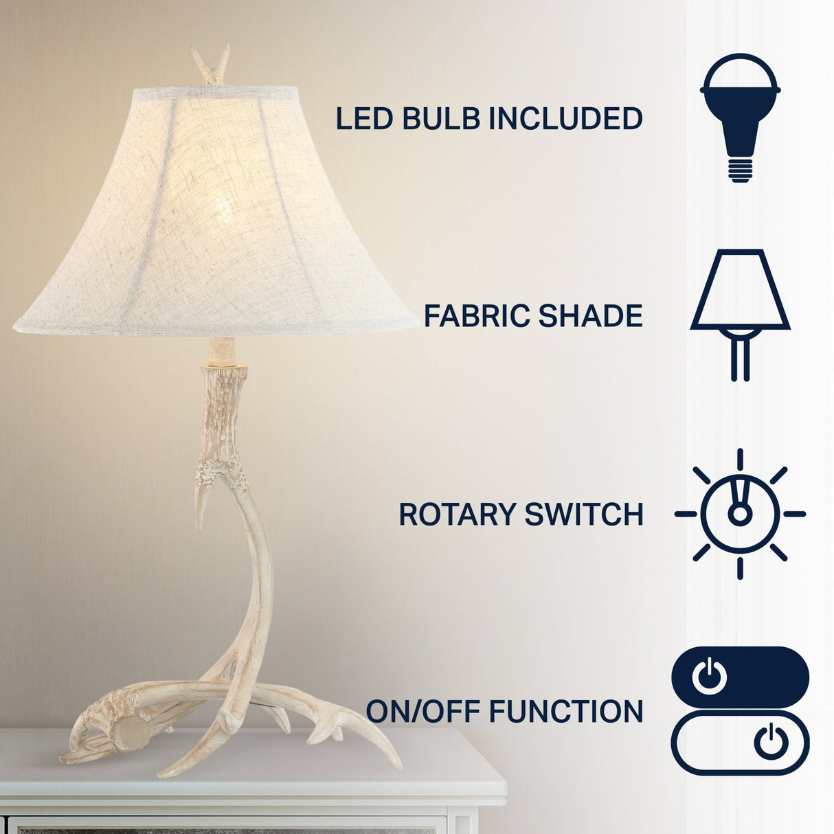 Antler rustic resin led table lamp - Tuesday Morning - Table Lamps