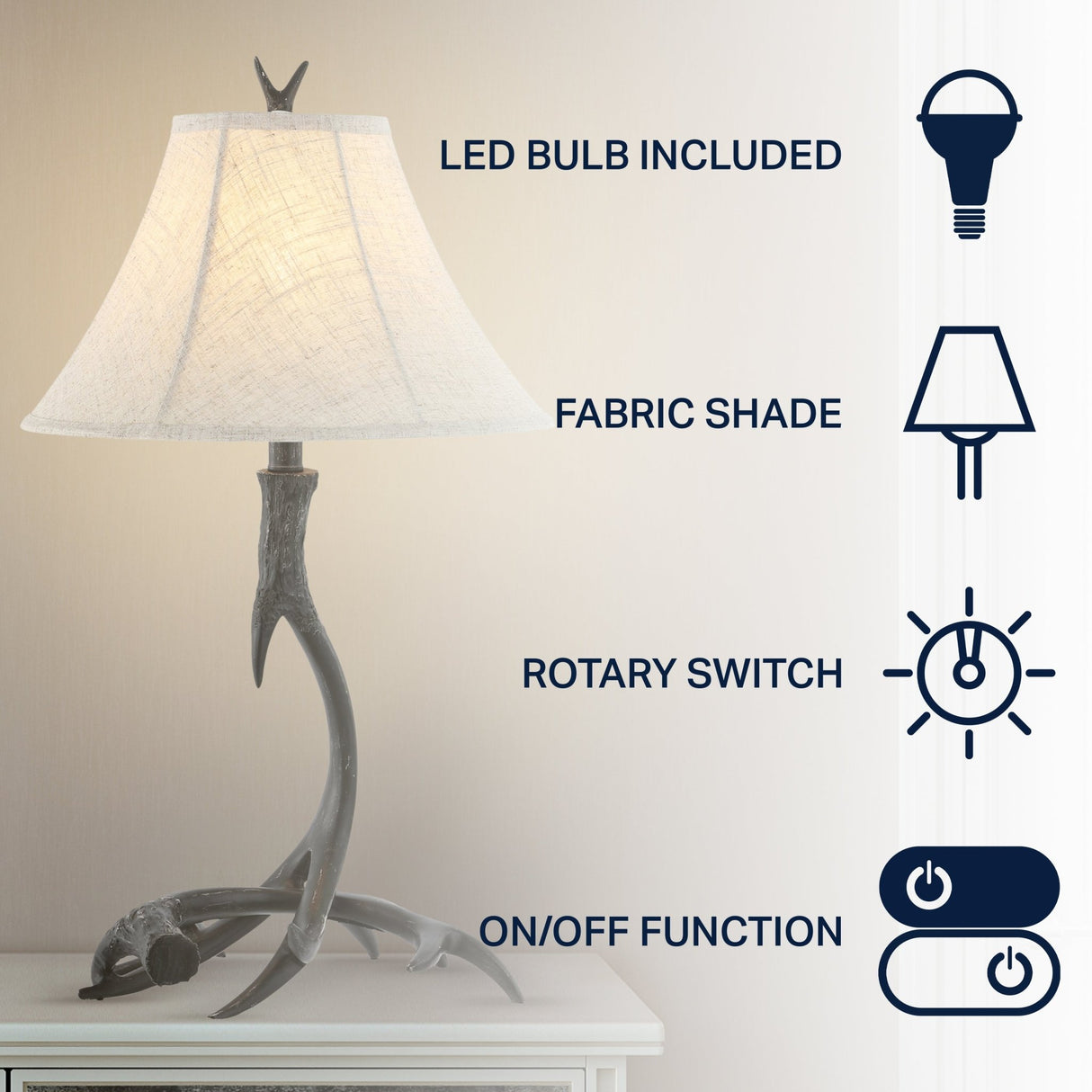 Antler rustic resin led table lamp - Tuesday Morning - Table Lamps