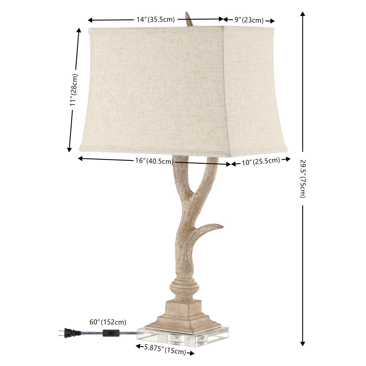 Antler rustic resin/crystal led table lamp - Tuesday Morning - Table Lamps