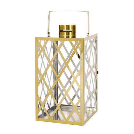 ANTON 18"H STAINLESS STEEL LANTERN - Tuesday Morning - Lighting Decoration