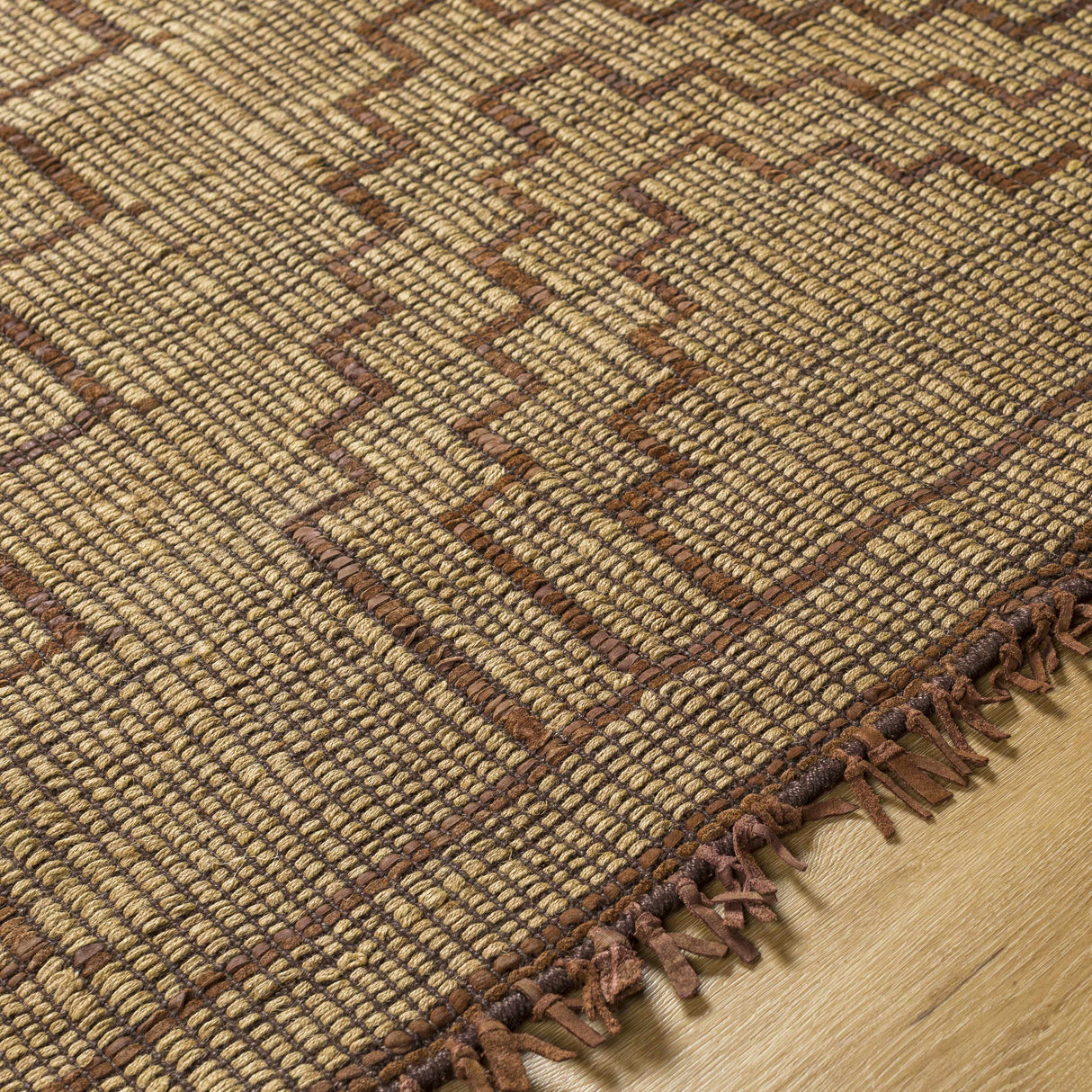 Aoko Jute & Leather Rug - Clearance
