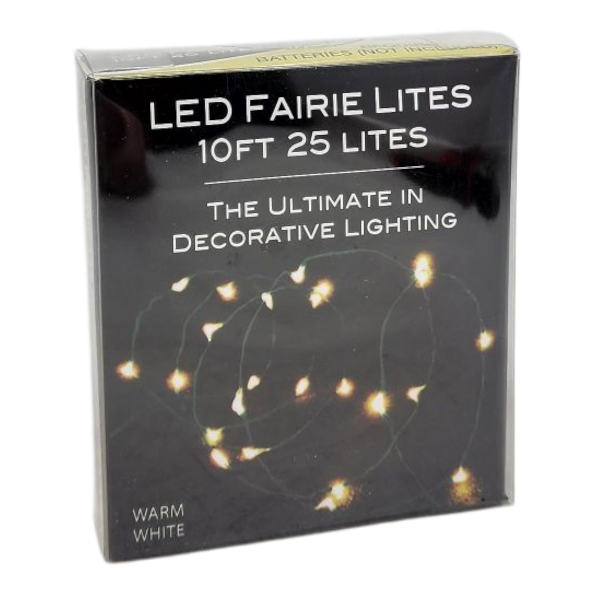 10' Battery Operated 25-Light Warm White Fairy LED Green Wire Light Set