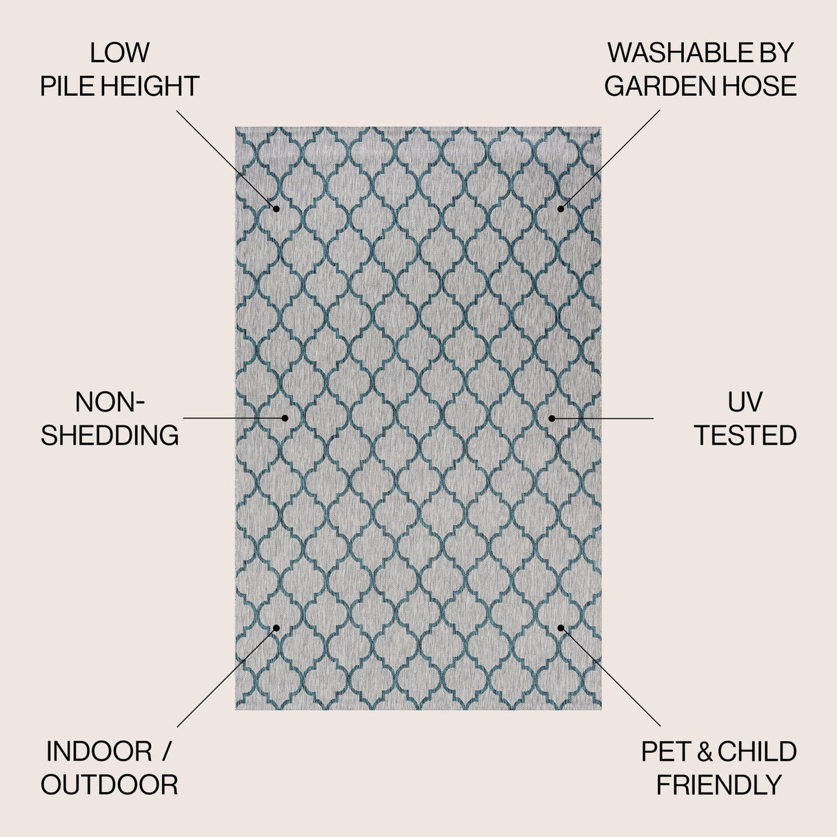 Arabesque ogee trellis indoor/outdoor area rug - Tuesday Morning - Outdoor Rugs