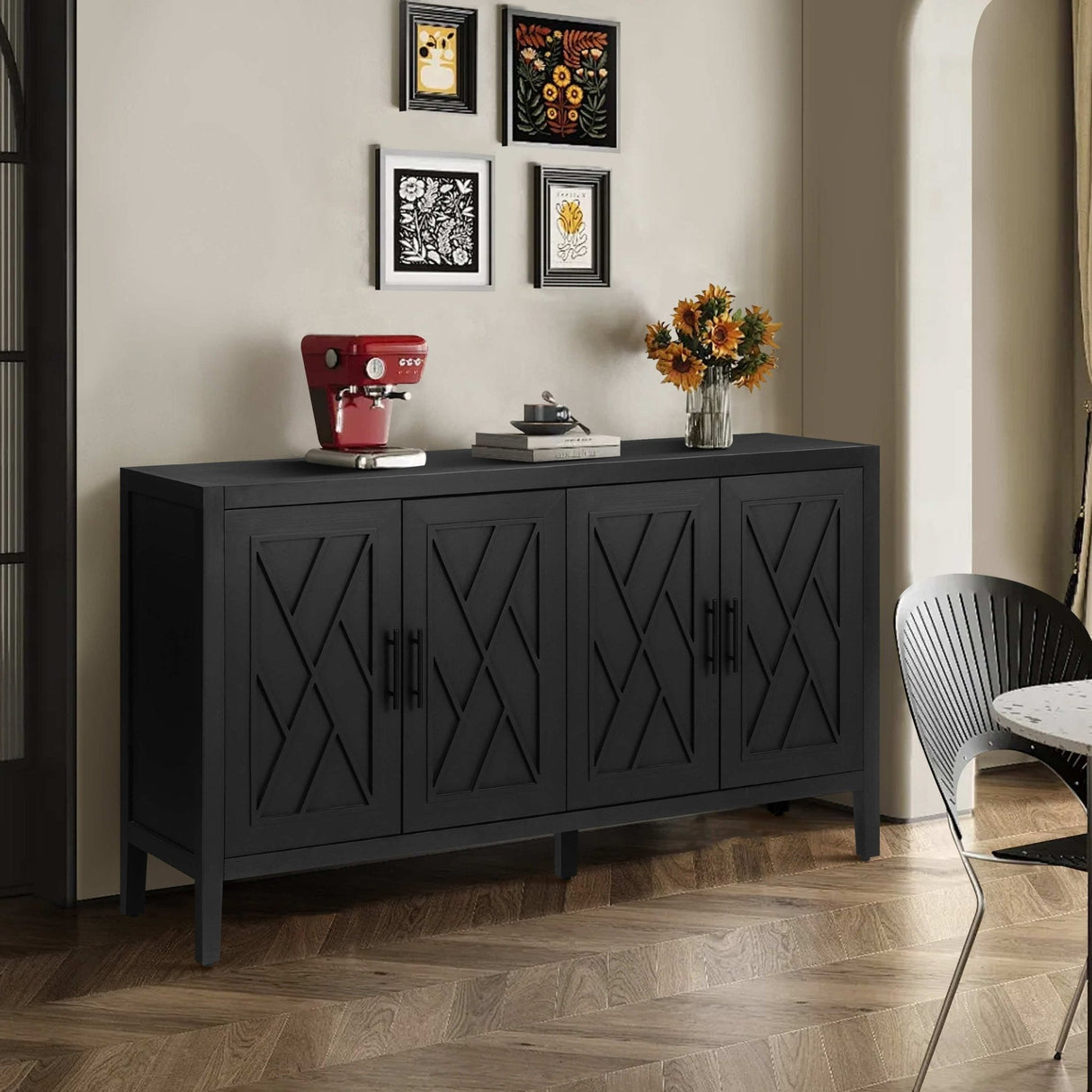 Arcanine 60" Sideboard with 4 Doors and Adjustable Shelves - Buffets & Sideboards