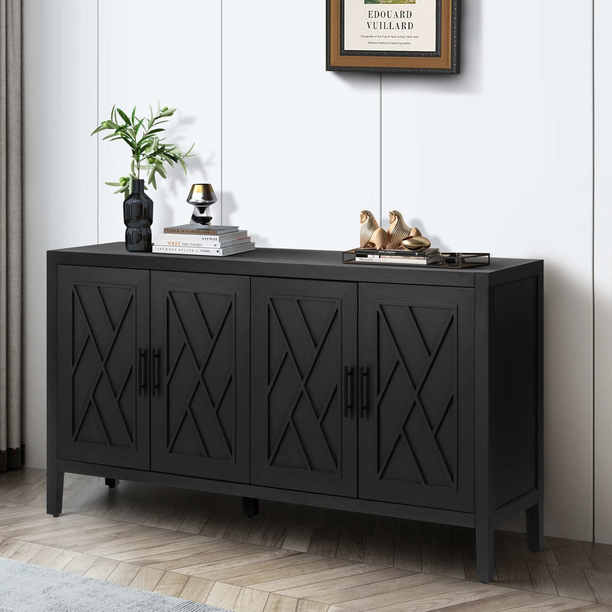Arcanine 60" Sideboard with 4 Doors and Adjustable Shelves - Buffets & Sideboards