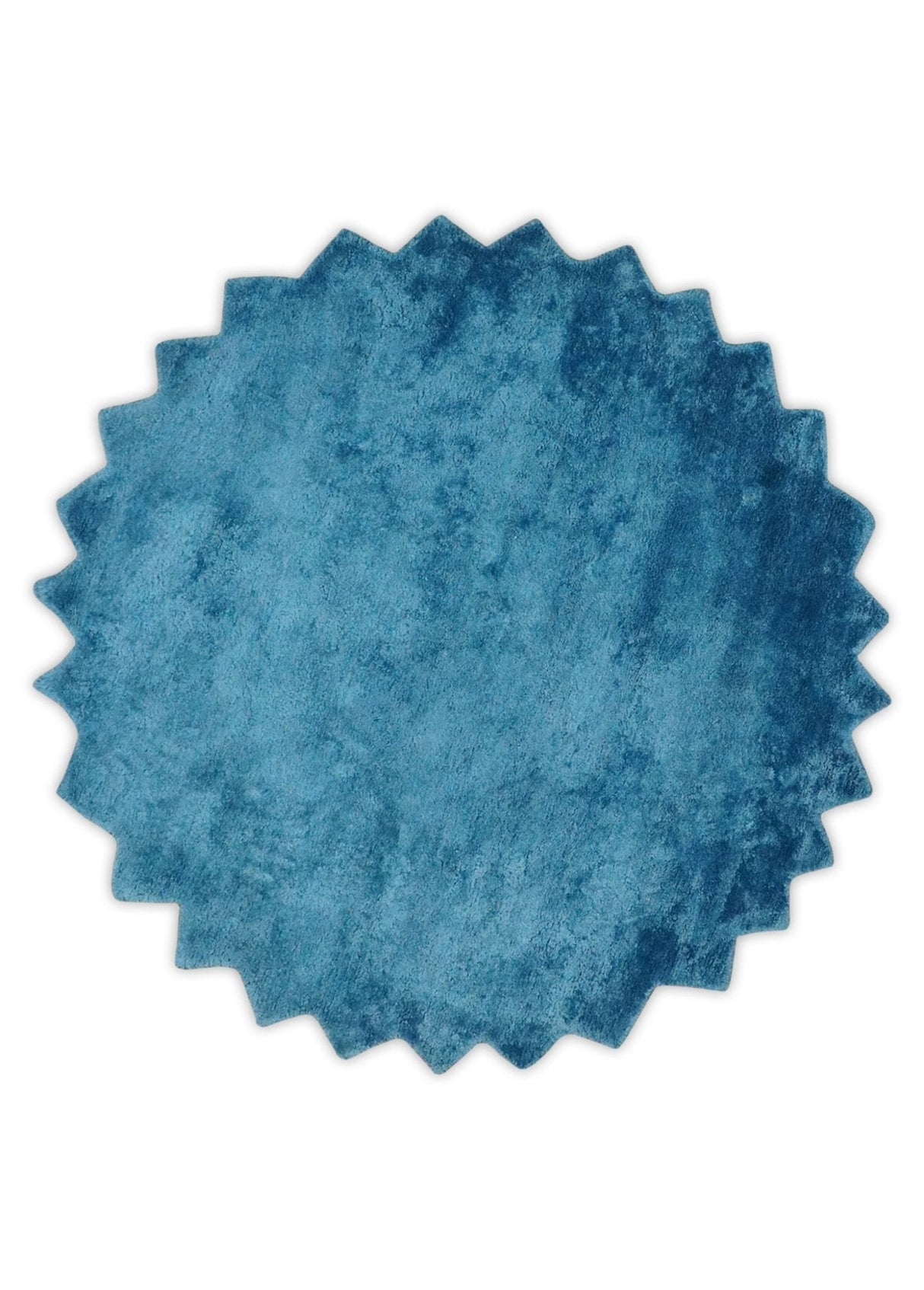 Art Silk 4x4 Round Modern Blue blended Art Silk Rug entryway, bedside rug