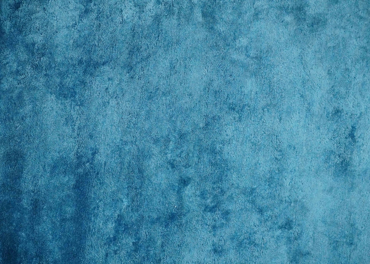 Art Silk 4x4 Round Modern Blue blended Art Silk Rug entryway, bedside rug