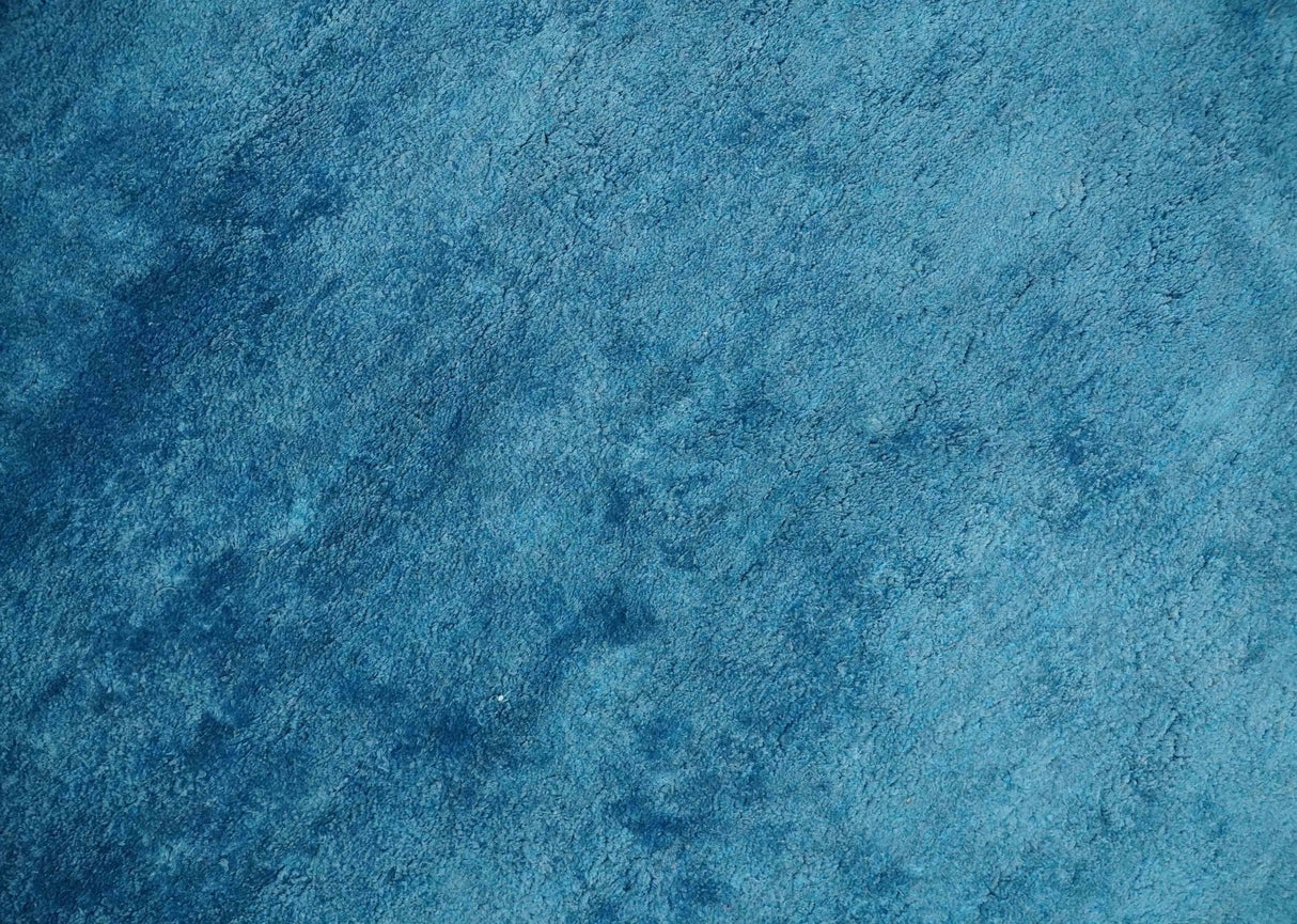 Art Silk 4x4 Round Modern Blue blended Art Silk Rug entryway, bedside rug