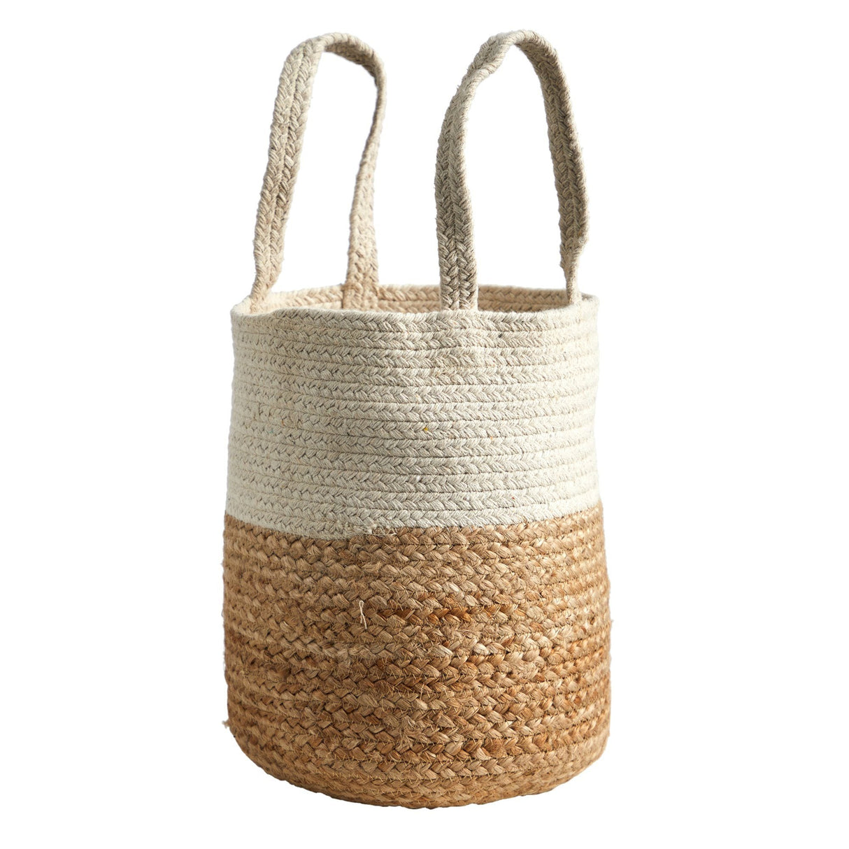 12.5” Handmade Natural Jute and Cotton Planter