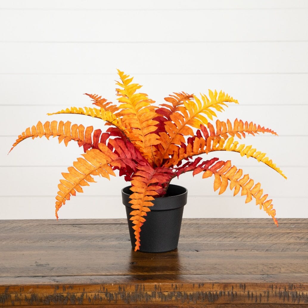 13” Autumn Artificial Fall Boston Fern Plant