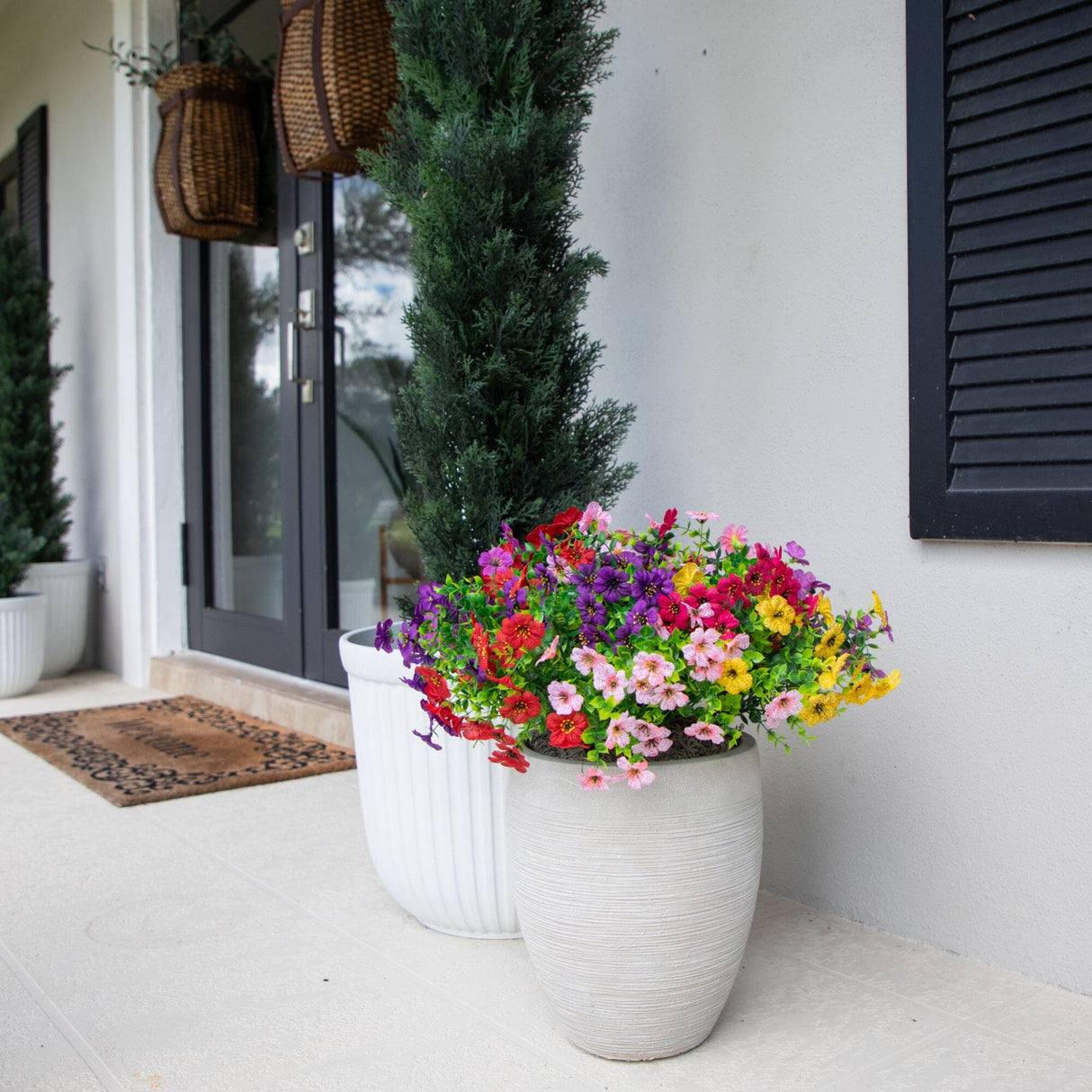 13" UV Daisy Flower Bush Plant (Indoor/Outdoor)- Set of 12