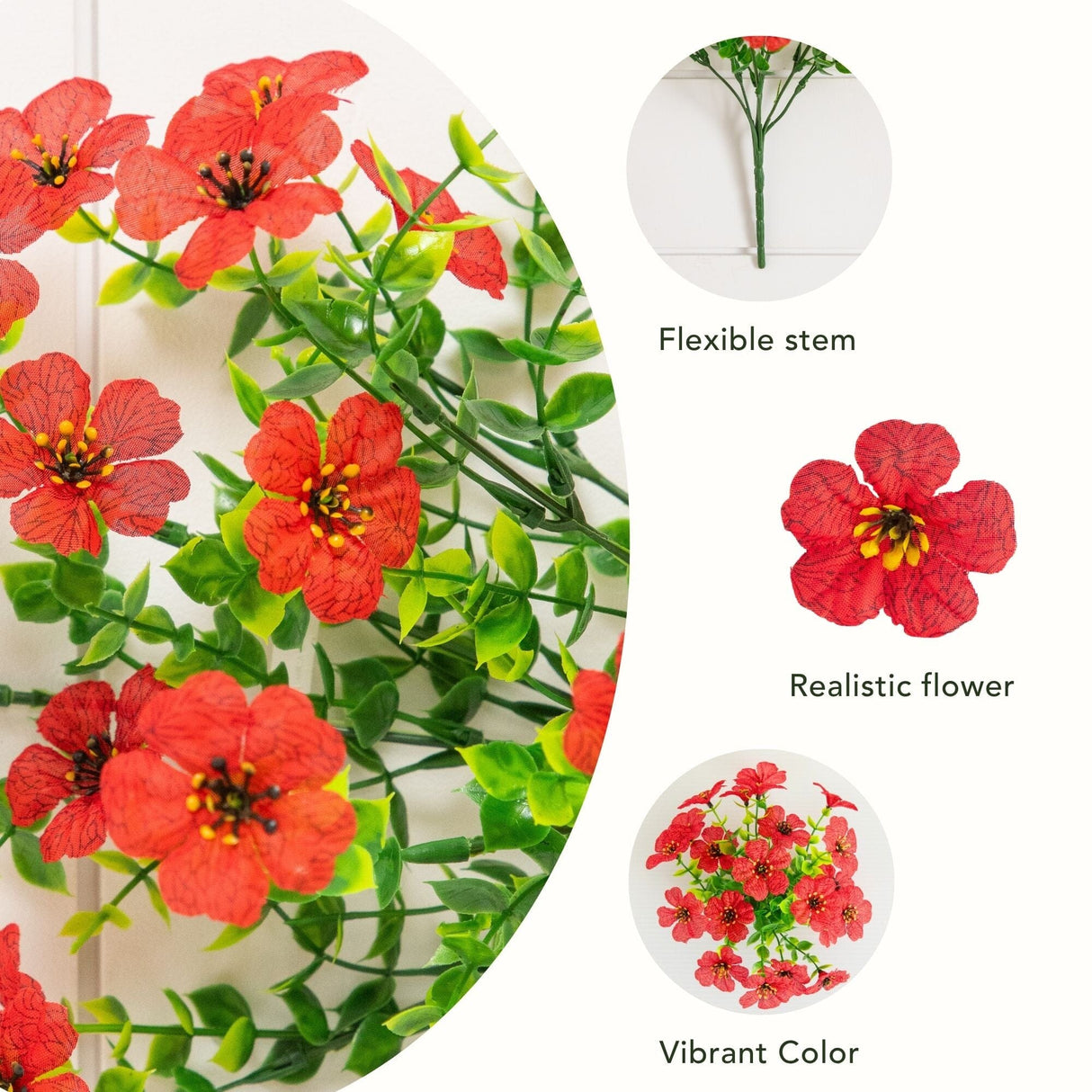 13" UV Daisy Flower Bush Plant (Indoor/Outdoor)- Set of 12