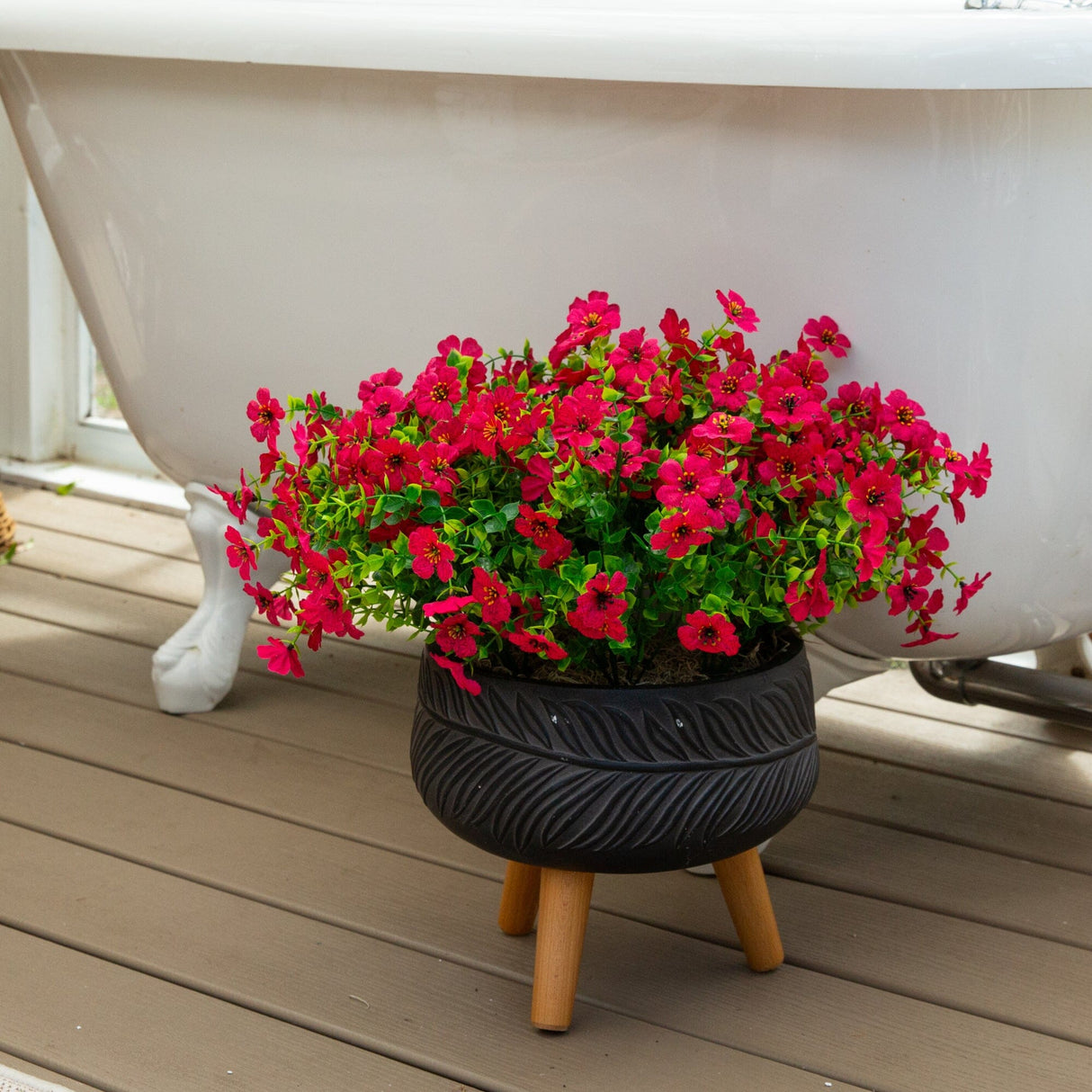 13" UV Daisy Flower Bush Plant (Indoor/Outdoor)- Set of 12
