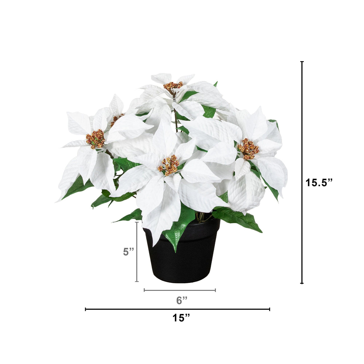 15" Artificial Poinsettia Plant