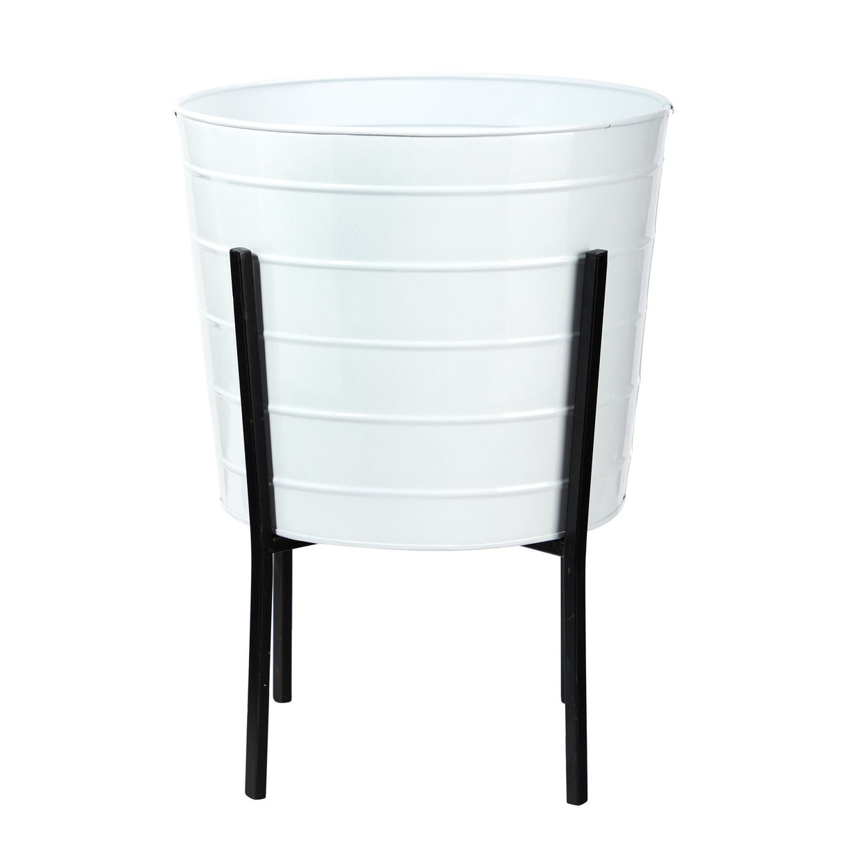 16” Farmhouse Metal Ribbed Planter