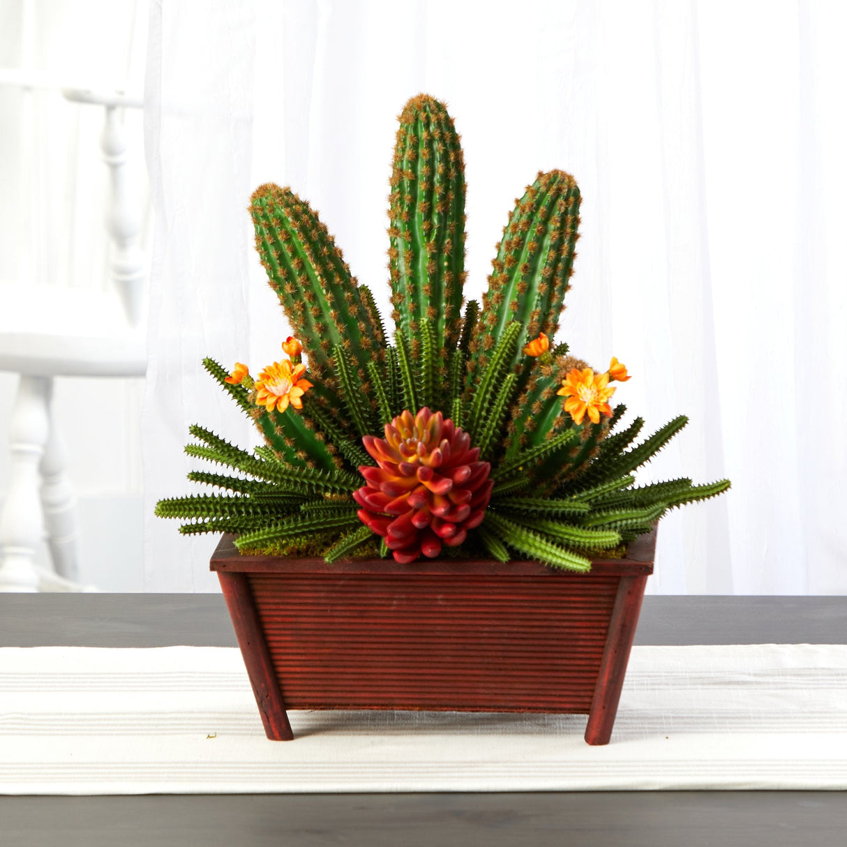 18” Mixed Cactus Succulent Artificial Plant in Planter