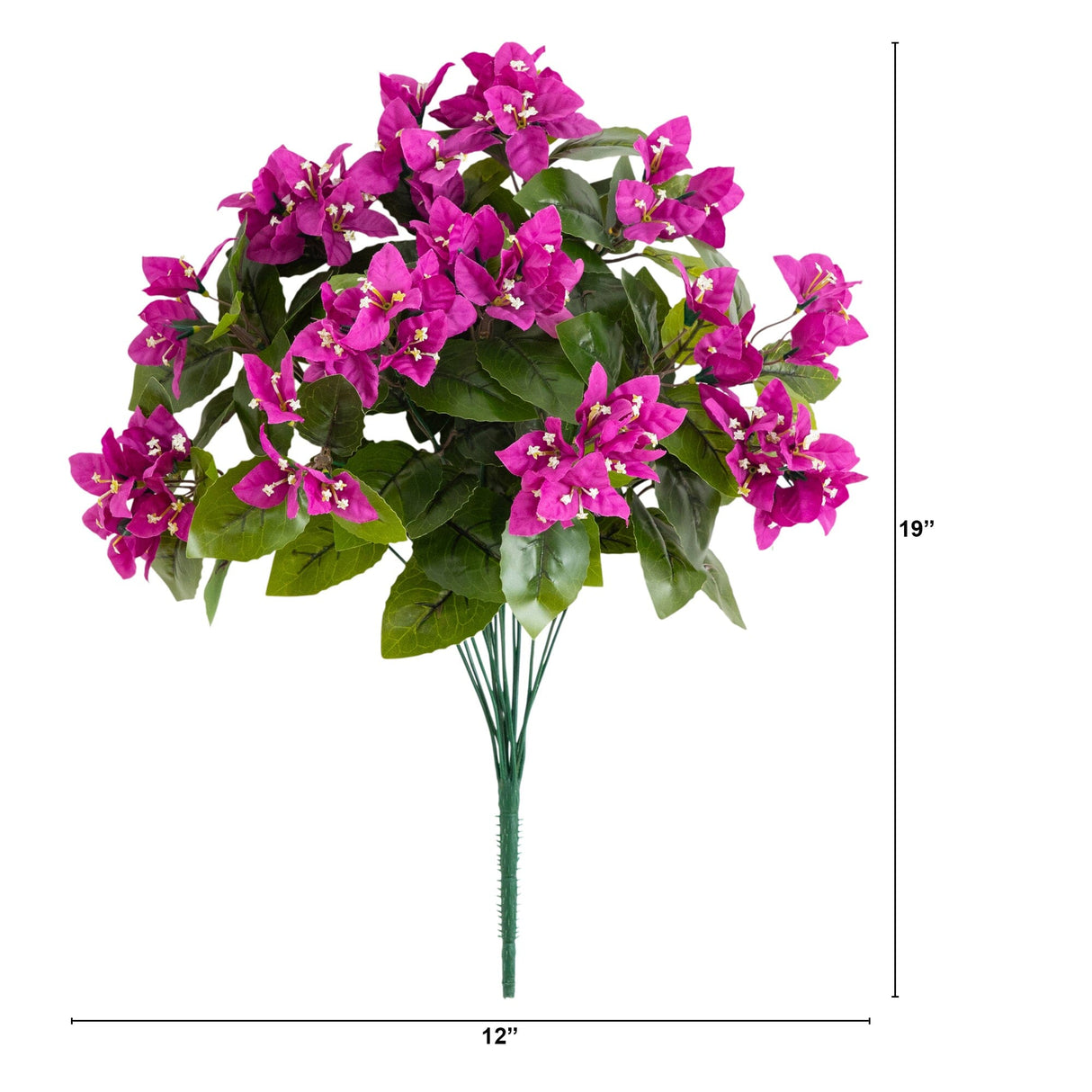 19" UV Resistant Artificial Bougainvillea Bush (Indoor/Outdoor) - Set of 4