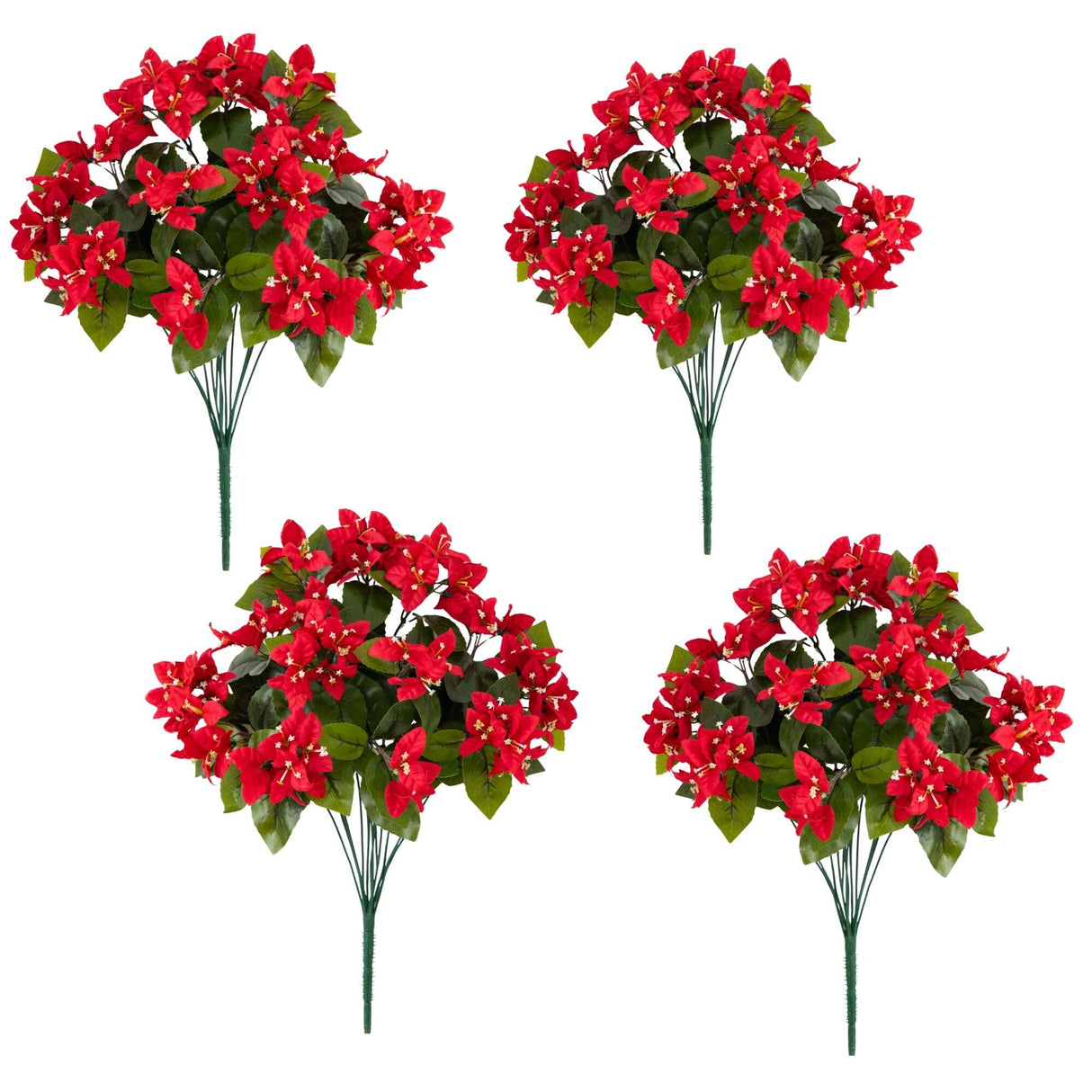 19" UV Resistant Artificial Bougainvillea Bush (Indoor/Outdoor) - Set of 4
