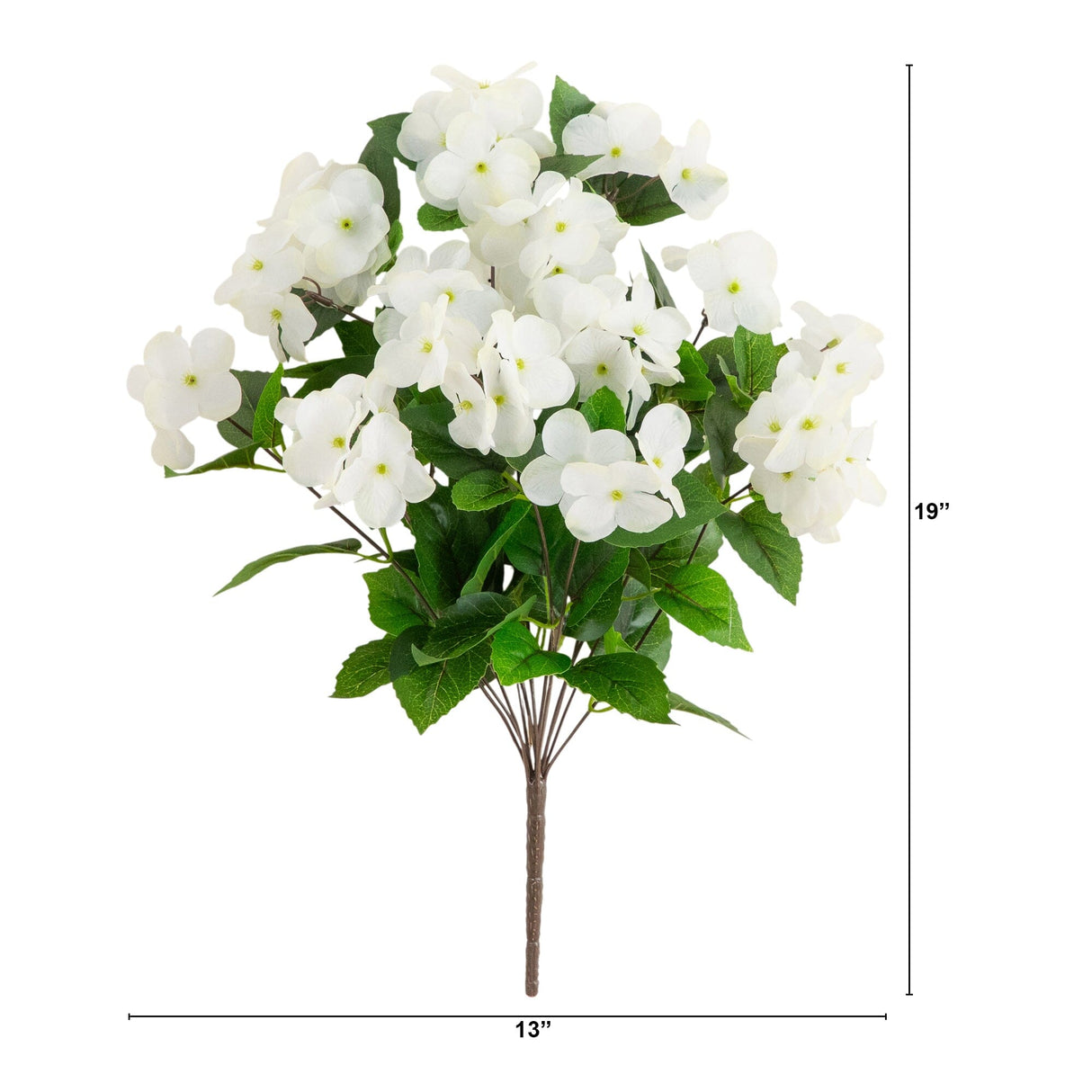 19" UV Resistant Artificial Hydrangea Bush (Indoor/Outdoor) - Set of 3