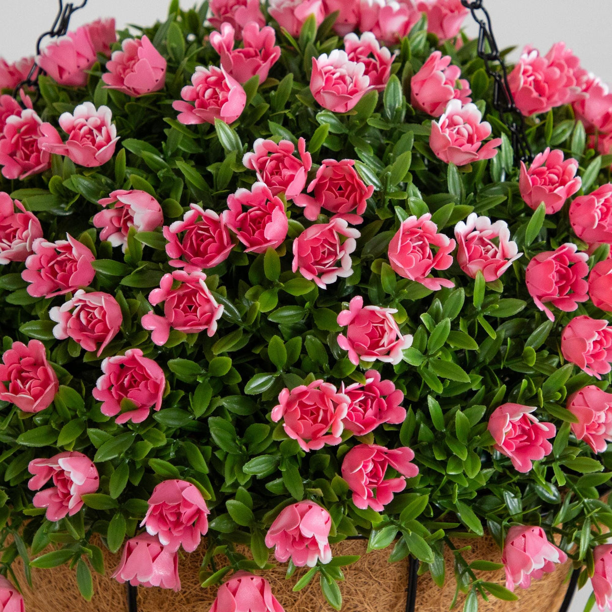 19” UV Resistant Artificial Mini Rose and Aptenia Hanging Basket (Indoor/Outdoor)