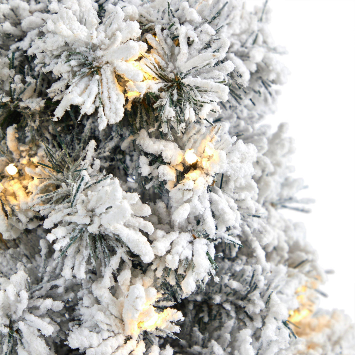 2’ Flocked Artificial Christmas Tree with 30 Clear LED Lights in Burgundy Vase