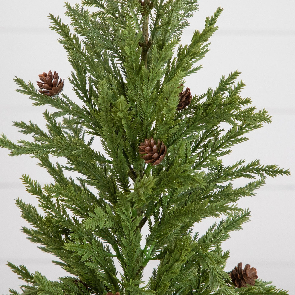 20” Artificial Christmas Cedar Pine Tree with Pinecones in White Ceramic Planter