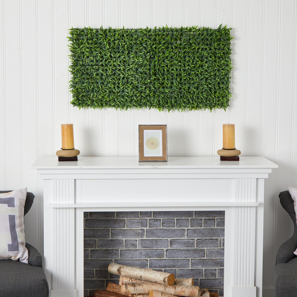 20” Grass Artificial Wall Mat (Indoor/Outdoor) (Set of 2) Trellis