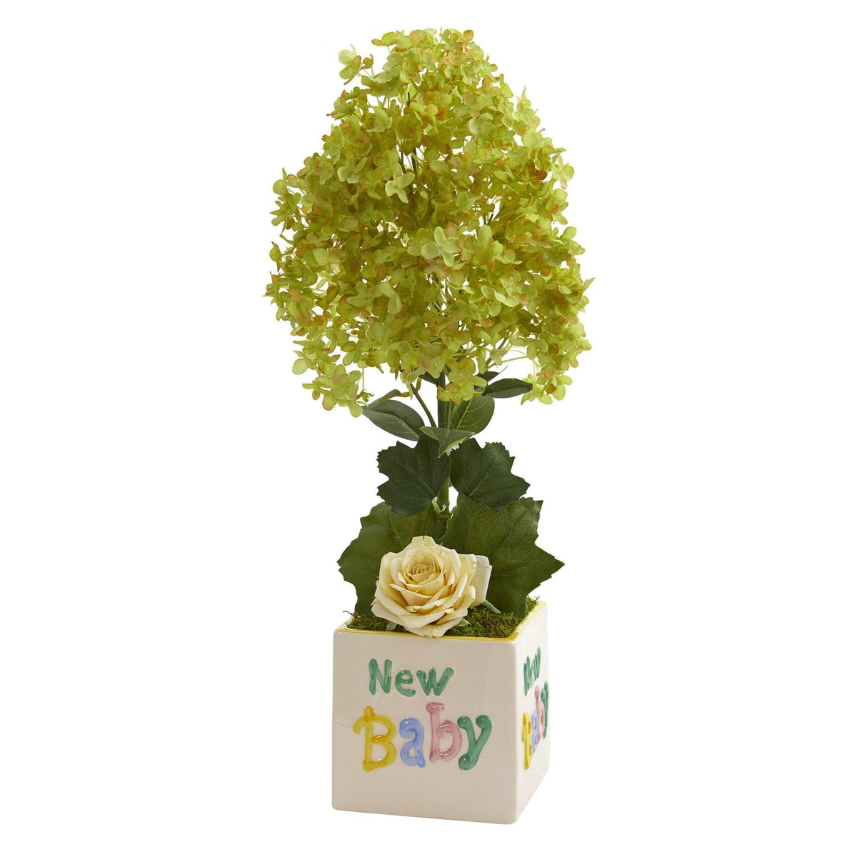 21” Peegee Hydrangea and Rose Artificial Arrangement in Vase