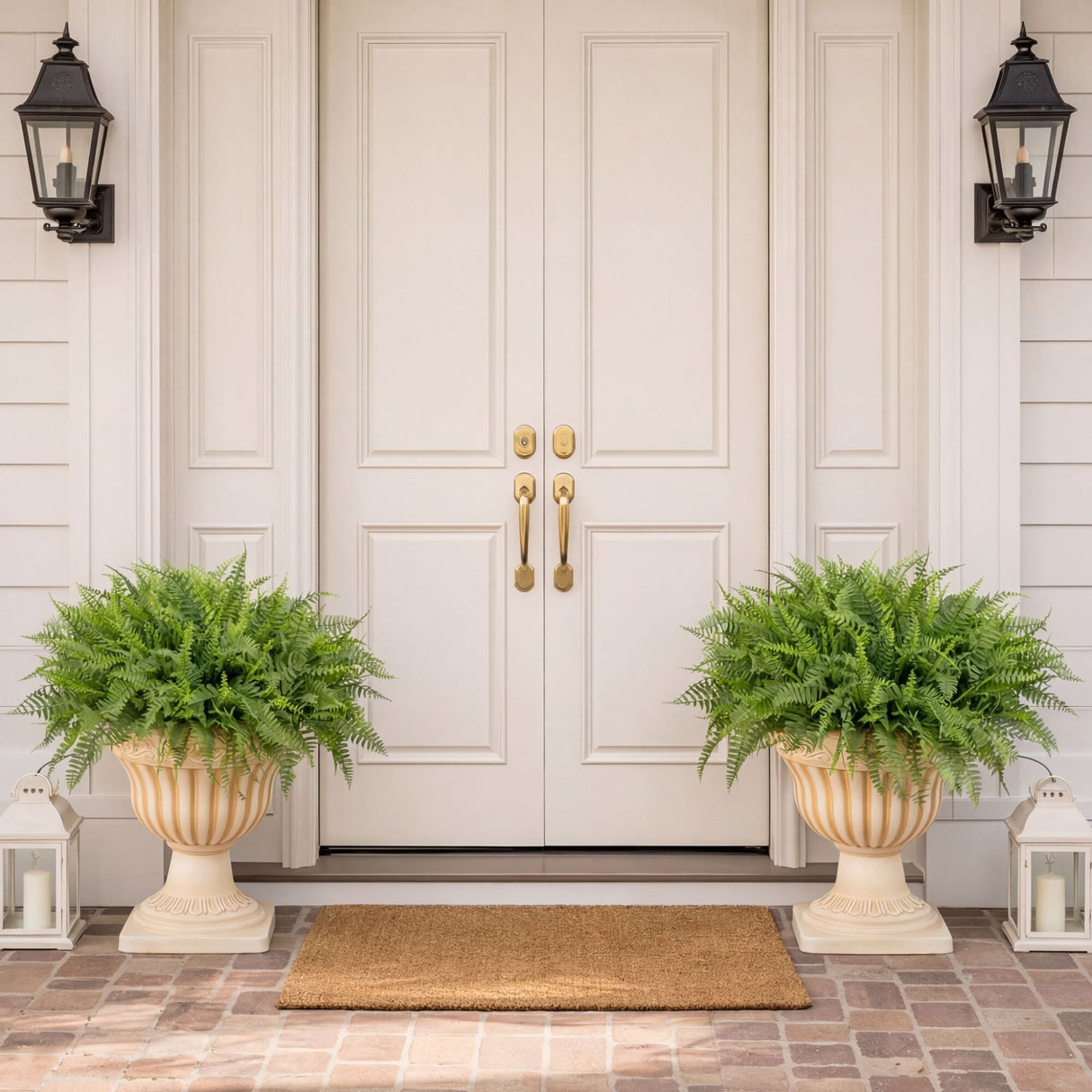 22” UV Resistant Artificial Fern in Decorative Urn Planter (Indoor/Outdoor)